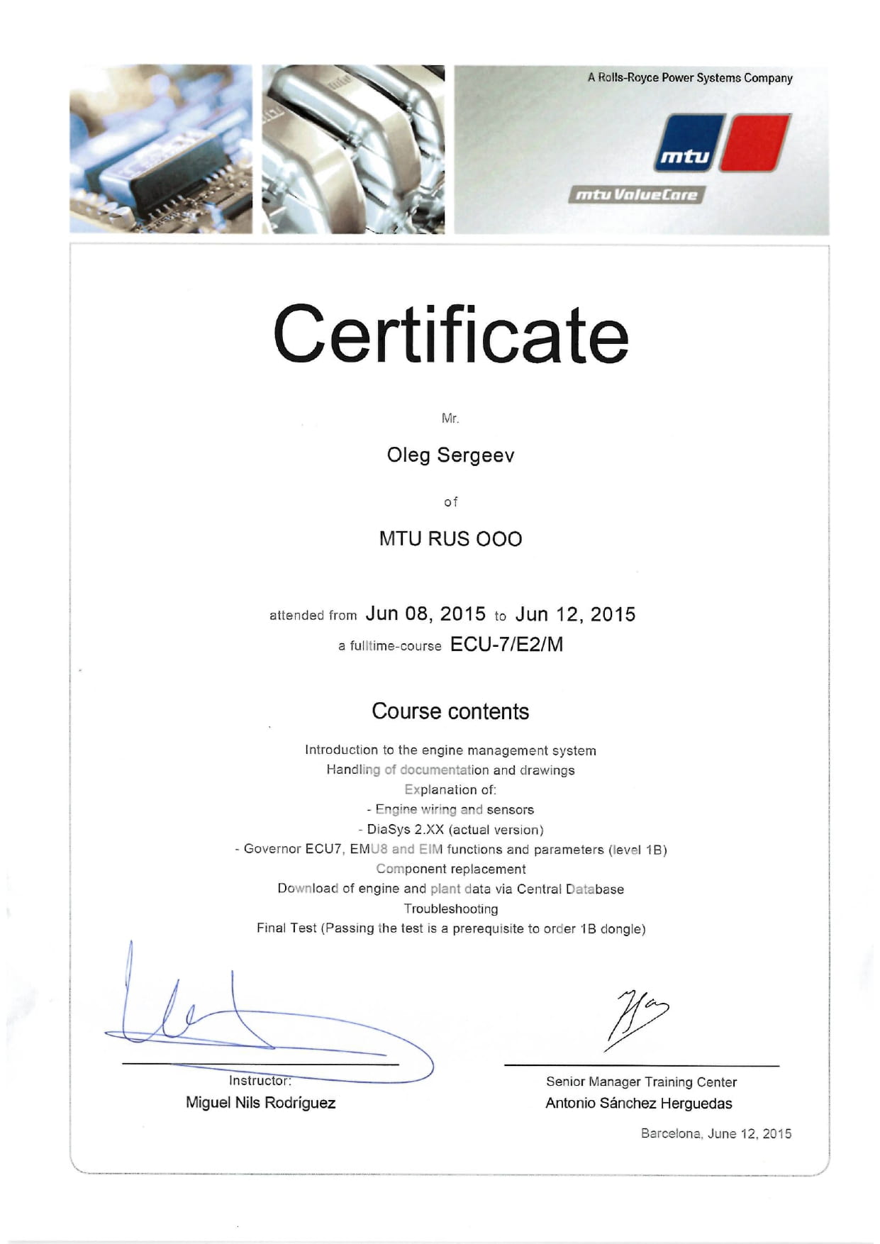 Participation Certificate