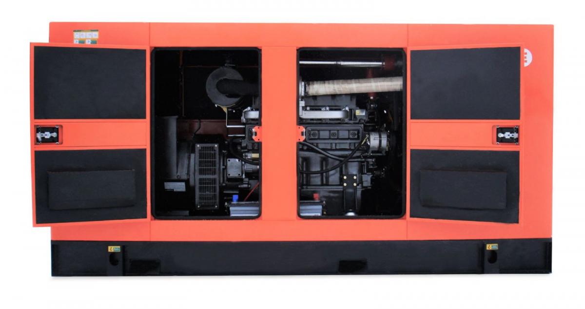 Дизельный генератор MVAE АД-130-400-АРК в кожухе на шасси с АВР 6110ZLD