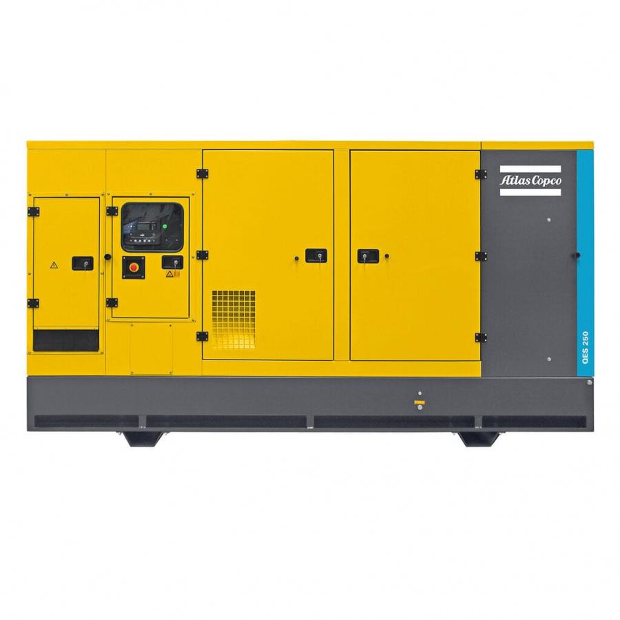 Дизельный генератор Atlas Copco QES 250 в кожухе на шасси с АВР TAD 734 GE