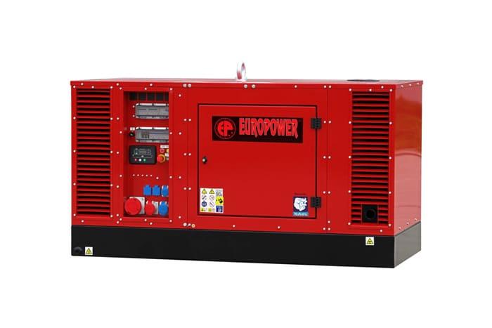 Дизельный генератор EUROPOWER EPS 44 TDE с ПОЖ в кожухе на шасси с АВР V3800DIT