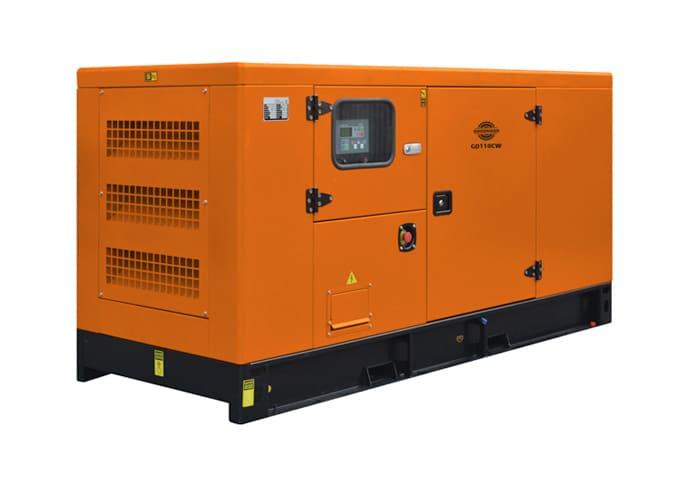 Дизельный генератор Goodmash GD110CW в кожухе на шасси с АВР WP4.1D113E200