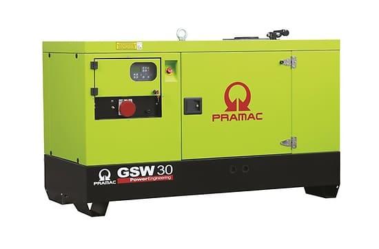 Дизельный генератор Pramac GSW30P в кожухе на шасси 1103A-33G