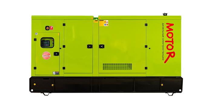 Дизельный генератор Motor АД 250-Т400 в кожухе на шасси 6D10D258A