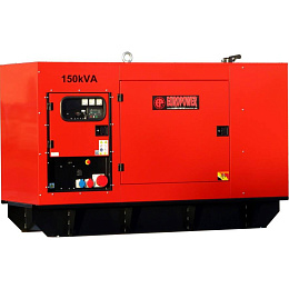 Дизельный генератор EUROPOWER EPS 150 TDE в кожухе на шасси с АВР TAD731GE