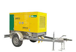 Дизельный генератор Mitsudiesel ЭД-20С-Т400-1РКМ29 в кожухе на шасси MDN 25 4L